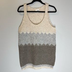 Wilfred Free Aritzia Karolin Sleeveless Sweater Colorblock Neutral Tones Size XS